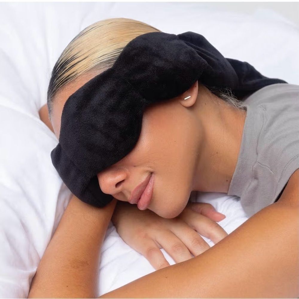 Nodpod Gentle Pressure Sleep Mask Cotton Velvet Onyx Black NEW